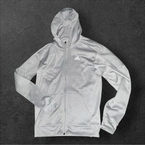 Adidas Light Gray Hoodie with Logo
